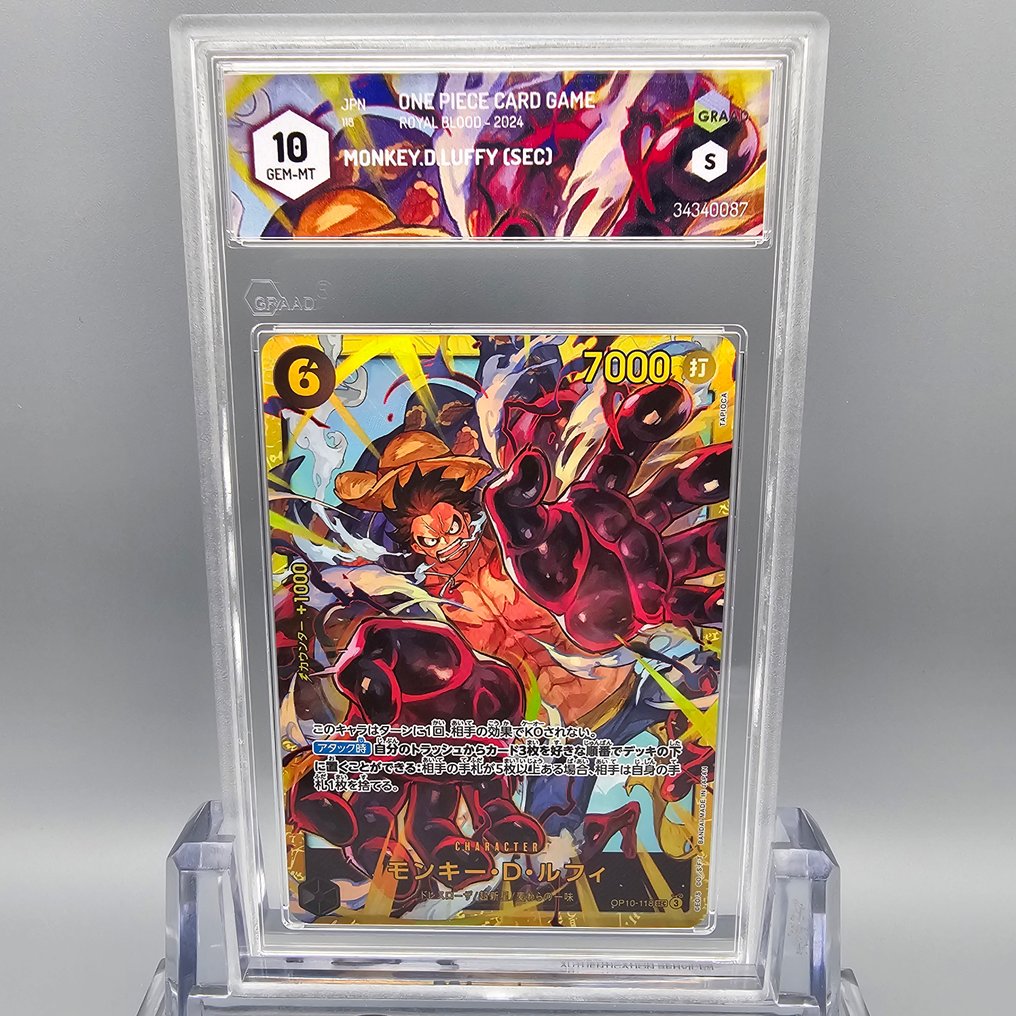 One Piece Graded card - Monkey.D.Luffy (Alternate Art) Secret OP10-118 Sec - Graad 10 #1.0