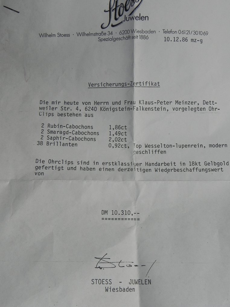 Øredobber - 18 karat Gull Rubin #1.0