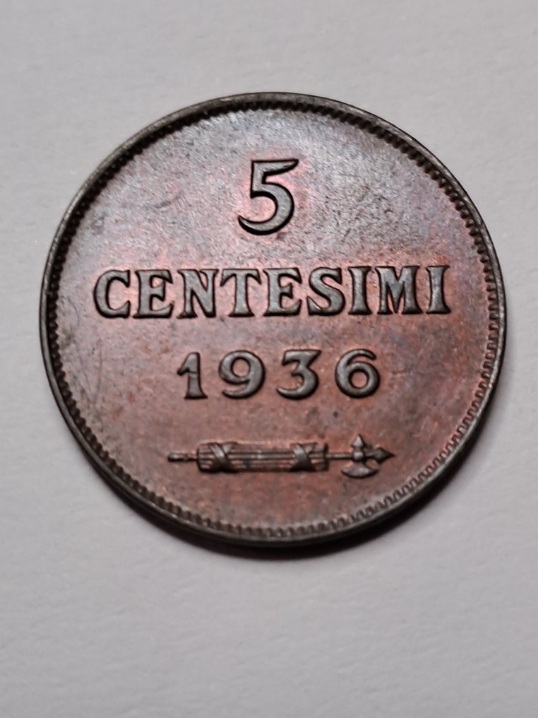 圣玛利诺. Lotto 5 monete con argenti 1936 #4.3
