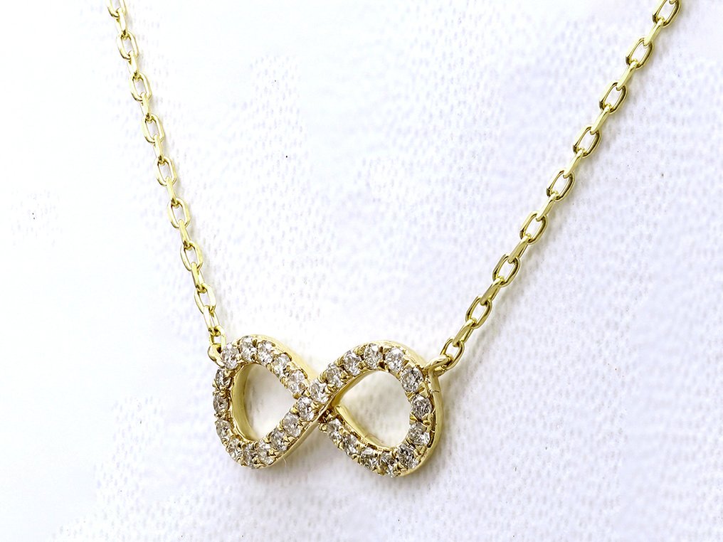 吊坠项链 - 14K包金 黄金 -  0.21ct. tw. 钻石 (天然)  #1.0