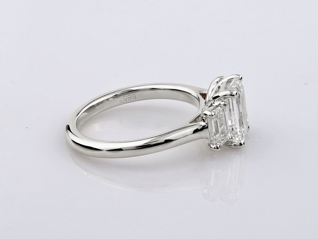 Sormus - 14 kt. Valkokulta - 2.97ct. tw. Timantti (Laboratoriossa kasvatettu) - Timantti #3.2