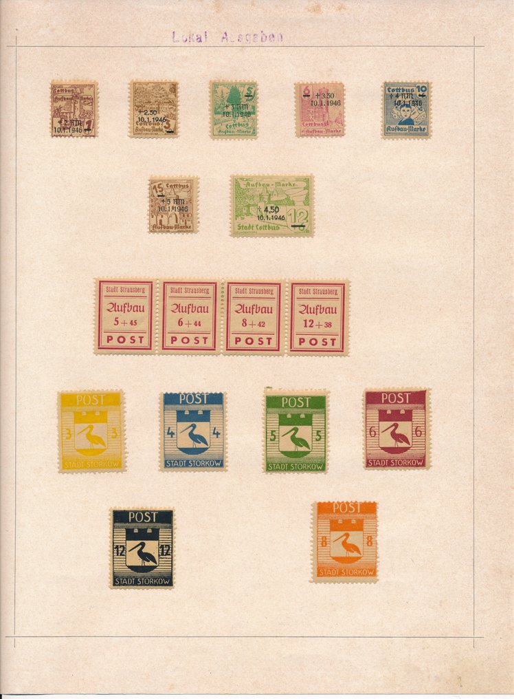 德國 - 當地郵政區 1945/1946 - 來自不同地區的物品幾乎只在紙張上完整發行 #1.0