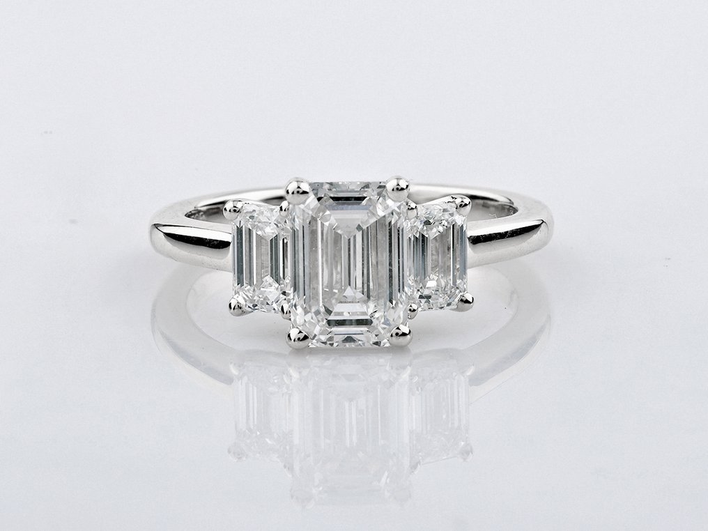 Sormus - 14 kt. Valkokulta - 2.97ct. tw. Timantti (Laboratoriossa kasvatettu) - Timantti #4.3