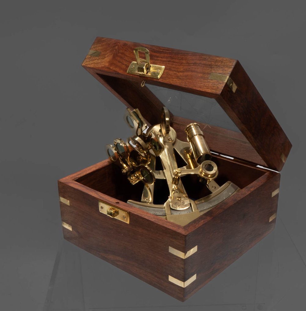 六分仪 - 木, 黄铜 - maritimen Navigationskunst in edler Holzbox #1.0