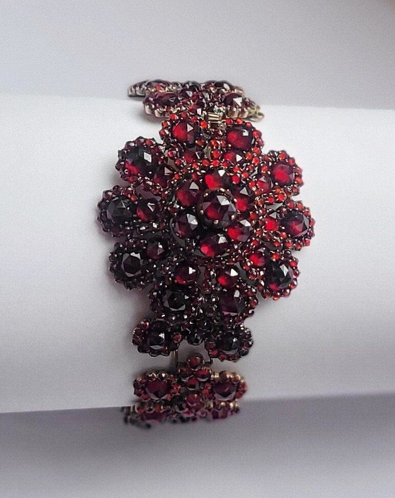 没有保留价 - 手镯 Gold-plated -  70.00ct. tw. 石榴石 - 石榴石 #1.0