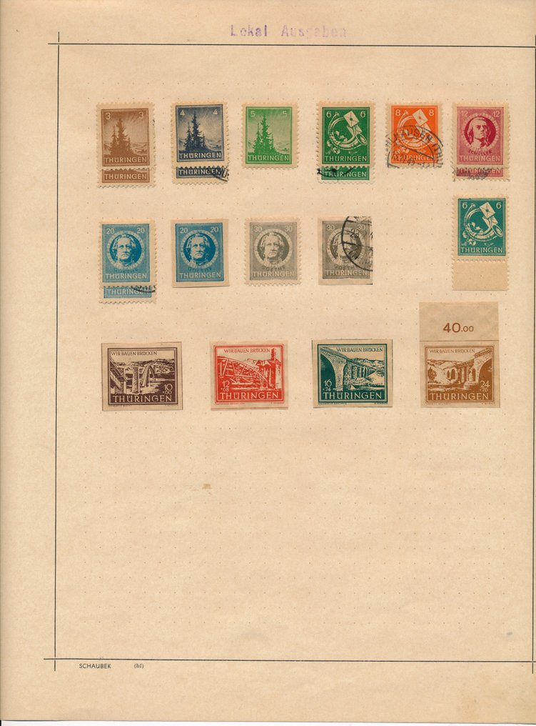 同盟國軍事佔領－德國 1945/1949 - 收集在紙張上，有許多完整的版本，包括更好的版本、地方版本、Goethe-Block 等。 #3.2