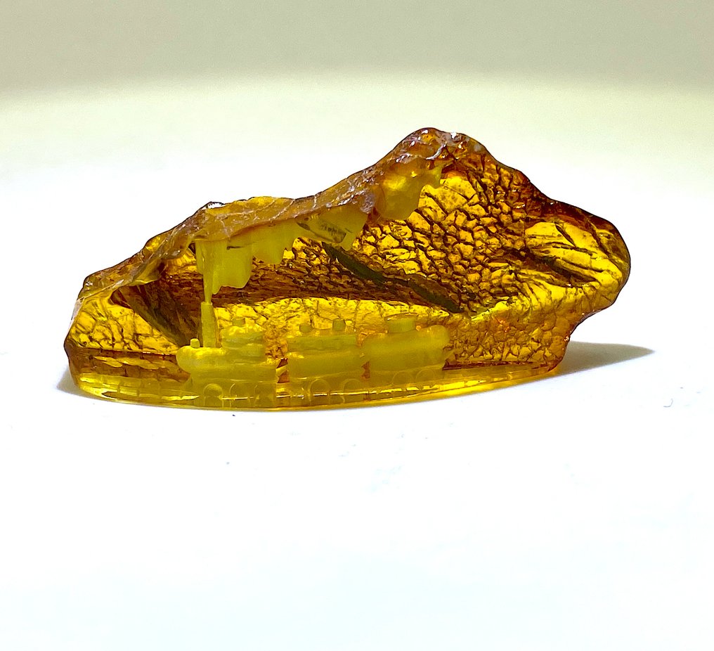 Φυσική ολόκληρη πέτρα Βαλτικής ρητίνης με χειροποίητη χαράκωση. - Κεχριμπάρι - Succinite - fossilised pine tree resin - 21 mm - 45 mm #3.2