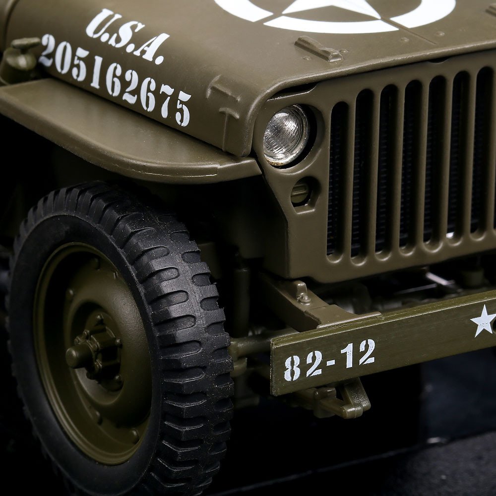 Welly 1:18 - 模型军用车辆 - Jeep 1/4 Ton Army Truck (Canvas Top) #3.2