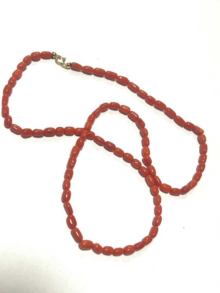 珊瑚 - 18 克拉 - 黃金 - 頸鏈 #2.1