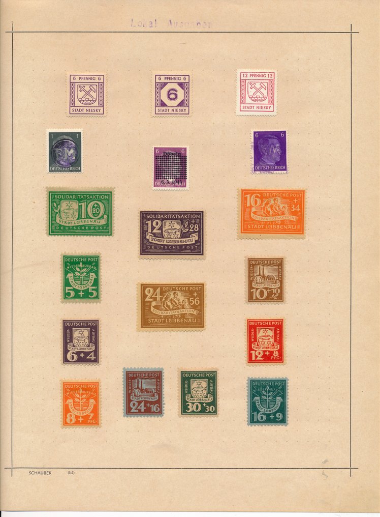 德國 - 當地郵政區 1945/1946 - 來自不同地區的物品幾乎只在紙張上完整發行 #3.2