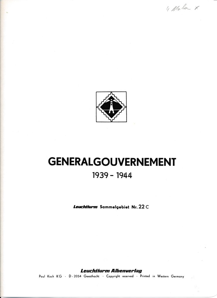 波兰总督府 1941/1945 - 完整的、大部分为 Leuchtturm 风格的全新藏品 #1.0