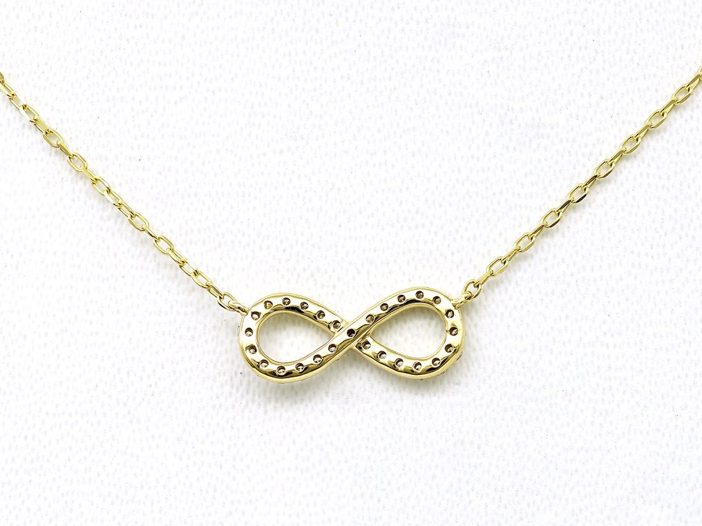 吊坠项链 - 14K包金 黄金 -  0.21ct. tw. 钻石 (天然)  #4.3