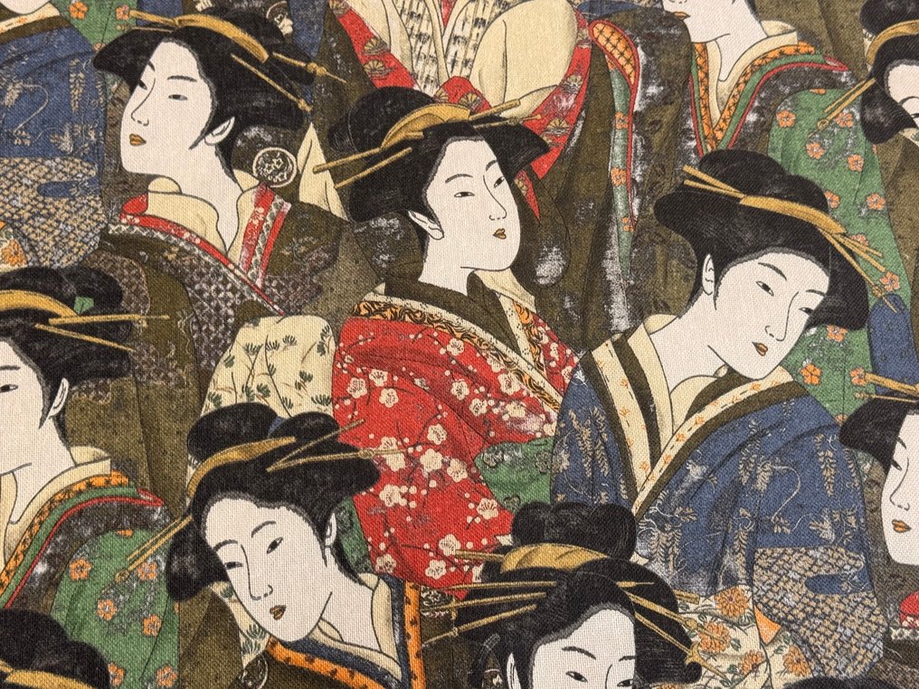 日本面料上的优雅:艺伎精致印花与东方传统 - 室内装潢面料 - 3 m - 2.8 m #4.3