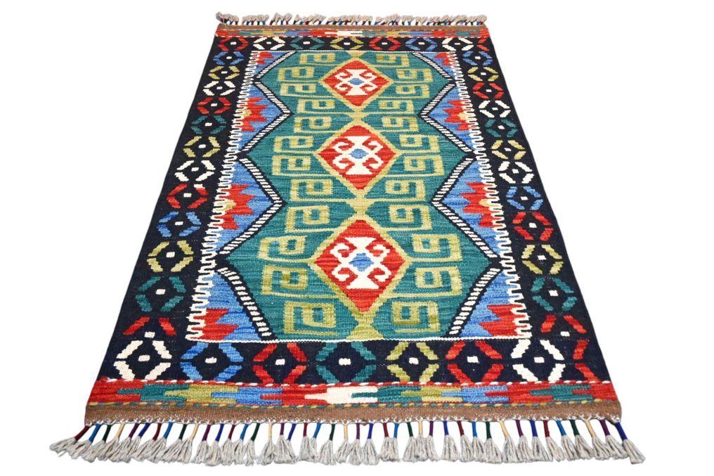 Χωρίς κράτηση! Χρωματιστό κιλίμι. - Χαλί - 125 cm - 80 cm - χειροποίητο αχρησιμοποίητο #1.0