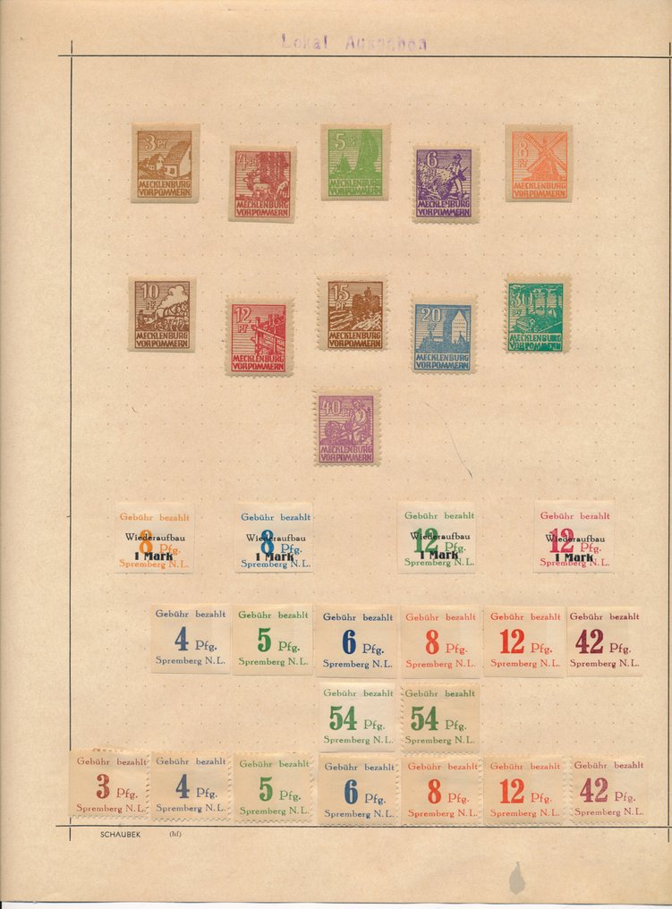 同盟國軍事佔領－德國 1945/1949 - 收集在紙張上，有許多完整的版本，包括更好的版本、地方版本、Goethe-Block 等。 #2.1