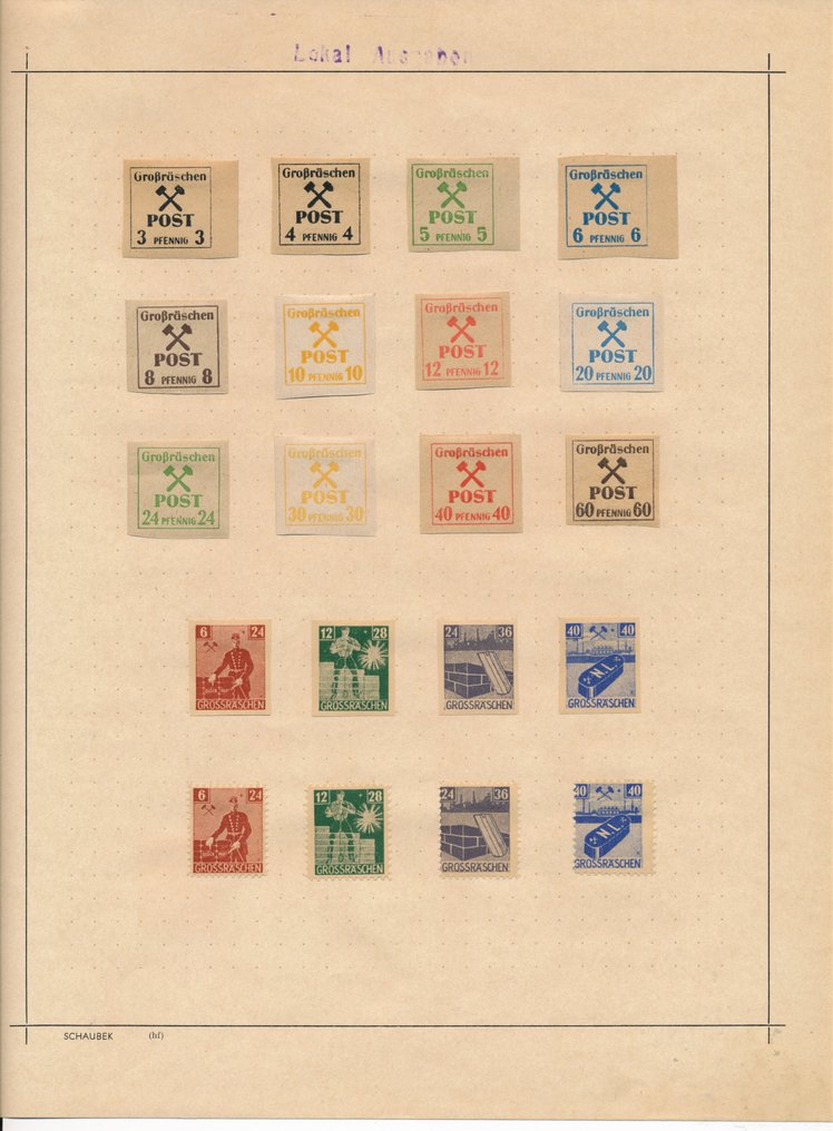 德國 - 當地郵政區 1945/1946 - 來自不同地區的物品幾乎只在紙張上完整發行 #2.1