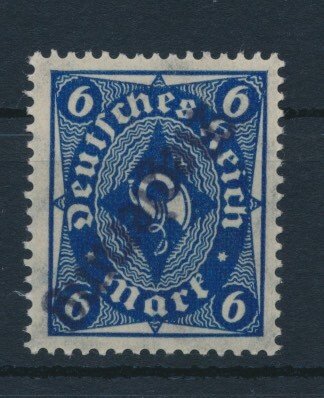 German Empire 1922 - 6 Mark (Mi. No. 228) with inverted Wiesbaden service control imprint in Type II, flawless ** - Michel Nr. 7 II a, signiert Schwarz #1.0