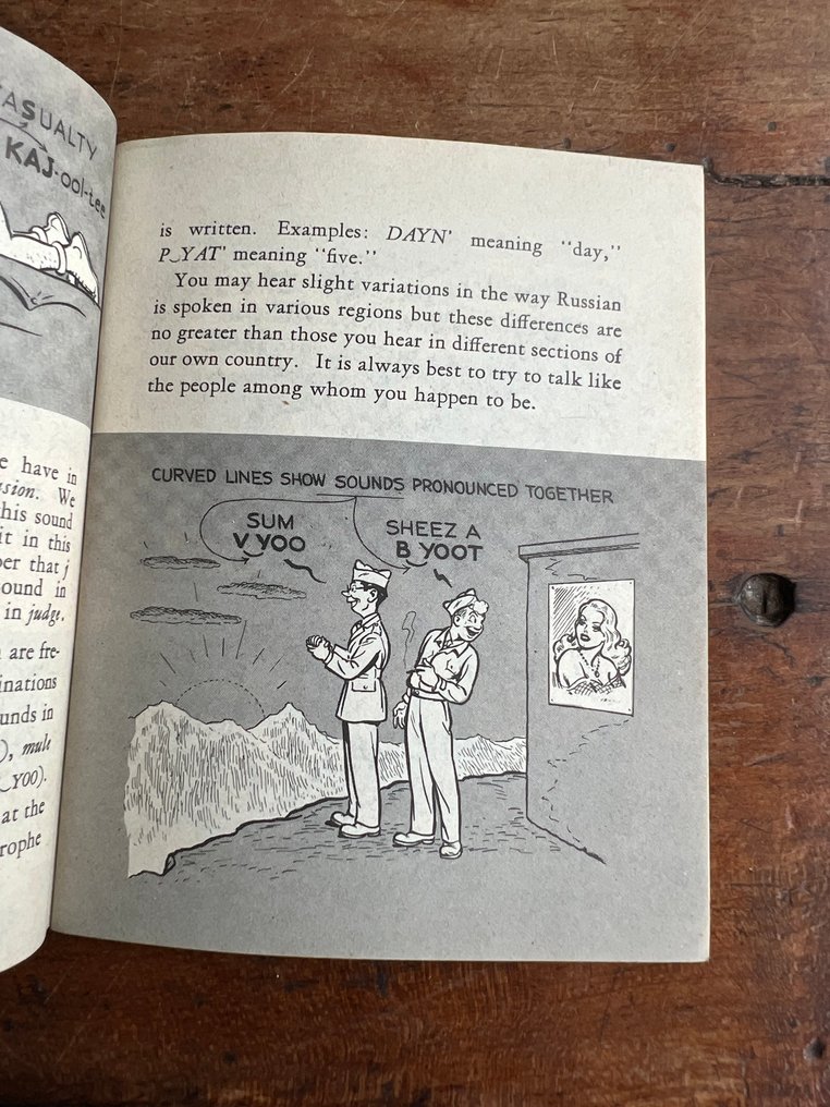 US Army Soldiers Russian Language Guide - Infantry - Army - POW - Red Army - Funny cartoons - 1943 #4.3