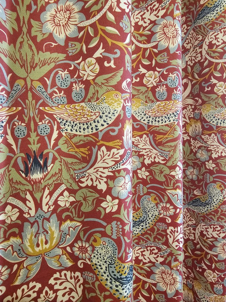 Χωρίς ελάχιστη εγγύηση! Τέχνη William Morris 'Strawberry Thief' - 300x280cm - Αποκλειστικό ύφασμα - Ύφασμα  - 300 cm - 280 cm #3.2