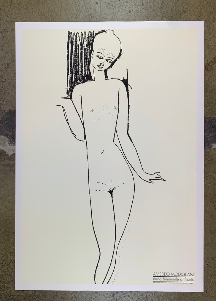 Amedeo Modigliani (after) - Nudo feminile di fronte - Serigraph on strong paper - 100 x 70 cm #1.0