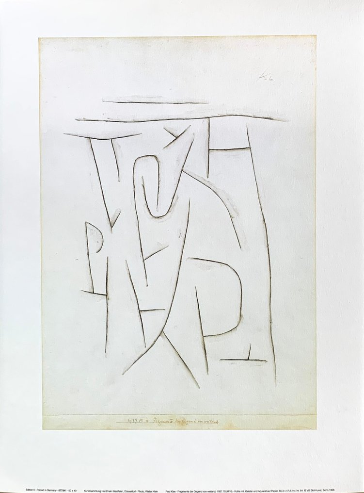 Paul Klee (after) - Fragments of the Weiland area, 1937 - Artprint on watercolor Paper - 50x40cm #1.0
