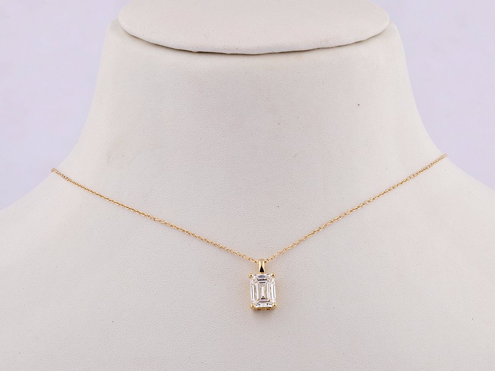 χωρίς τιμή ασφαλείας - Κολιέ με μενταγιόν - 14 καράτια Κίτρινο χρυσό - 2.01ct. tw. Διαμάντι (Εργαστηριακής καλλιέργειας) #1.0