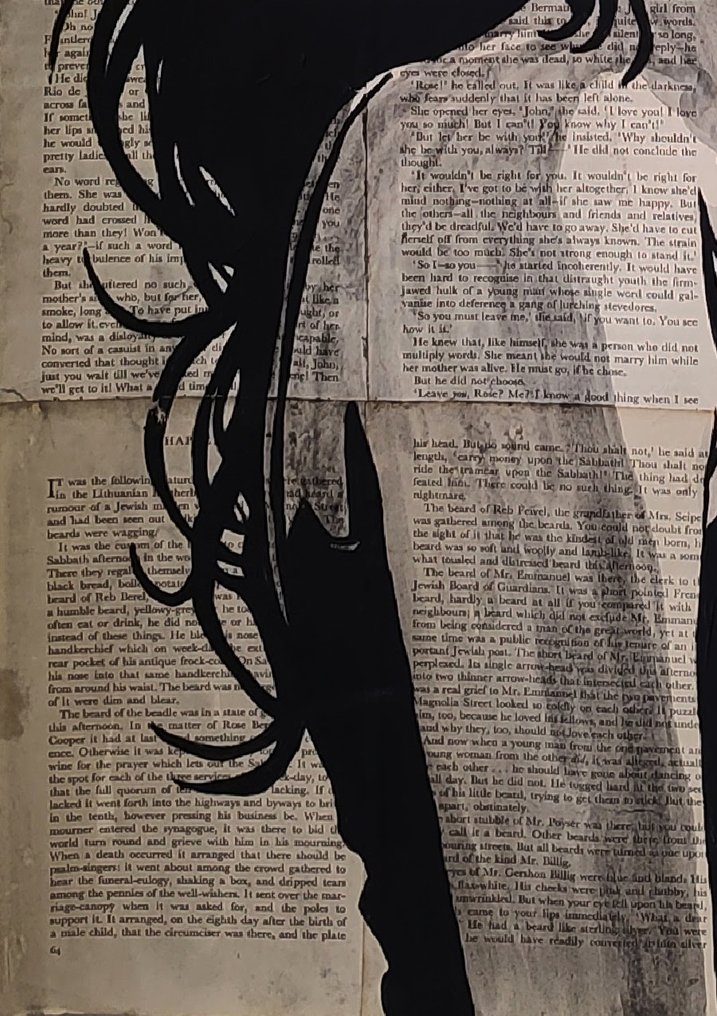 Boriani - Amy Winehouse on vintage book paper 4/20 #4.3