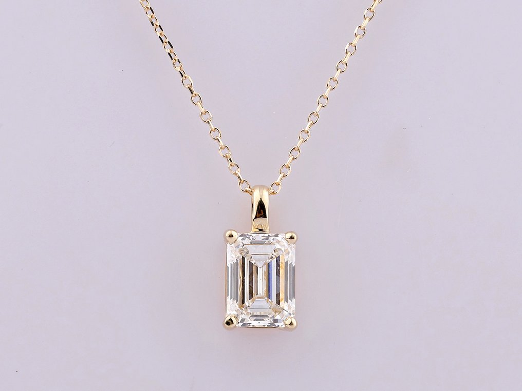 χωρίς τιμή ασφαλείας - Κολιέ με μενταγιόν - 14 καράτια Κίτρινο χρυσό - 2.01ct. tw. Διαμάντι (Εργαστηριακής καλλιέργειας) #1.0