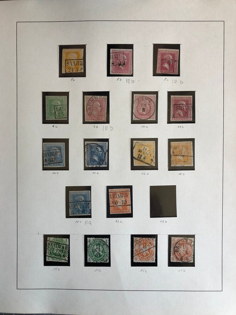 普魯士 1850/1866 - 在主要數字中完成帶有附加顏色的印花系列 #1.0