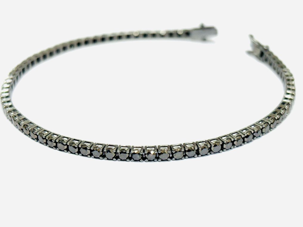 手镯 - 18K包金 白金 -  8.30ct. tw. 钻石 (经彩色处理)  - 意大利制造 #2.1