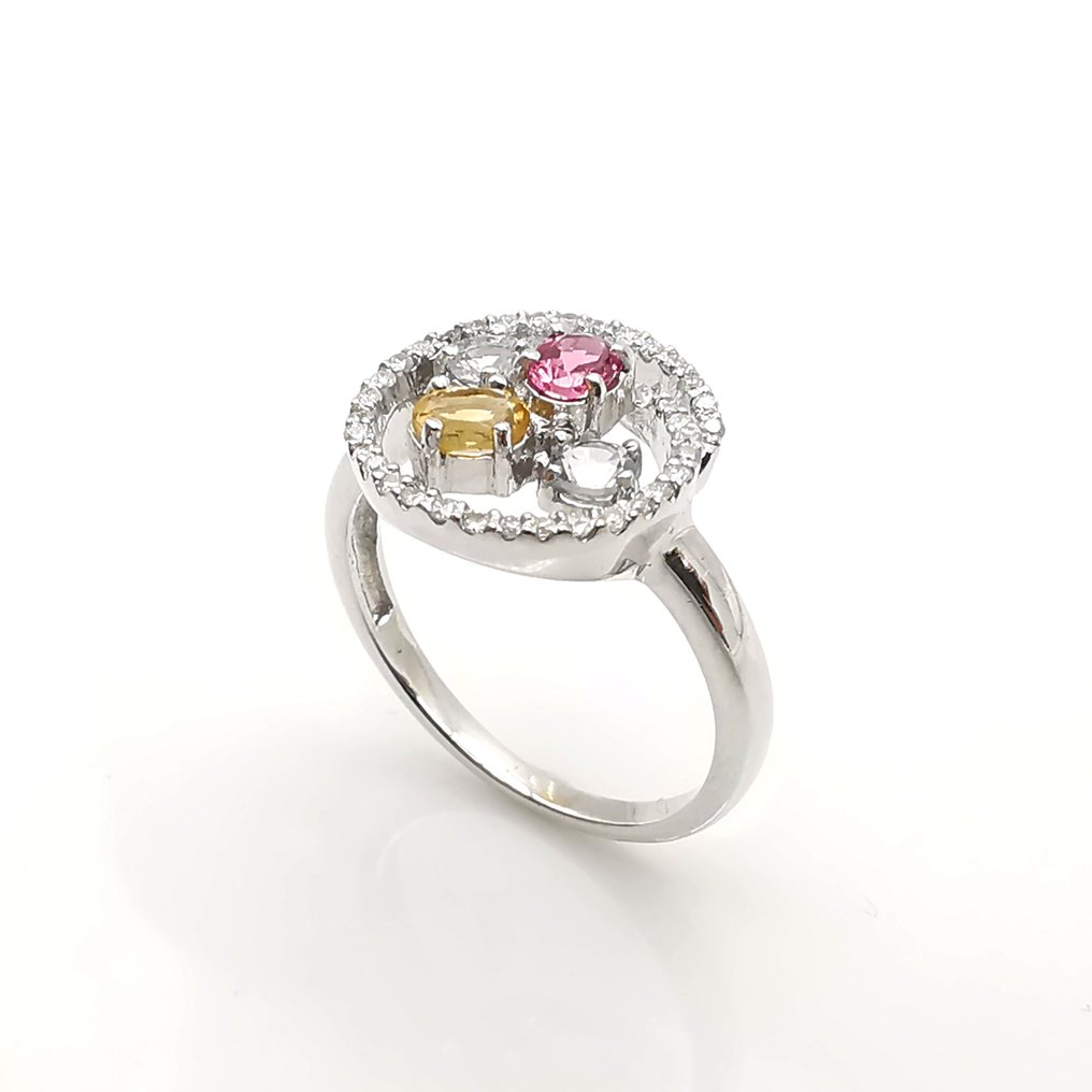 戒指 - 18K包金 白金 - 1.42ct. tw. 混合宝石 - 钻石 #3.2