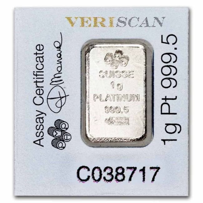 5 gramas - Platina .999 - 5 x 1g PAMP Suisse Lady Fortuna Multigram 9995 Platinum Bar - Selado e com certificado #2.1