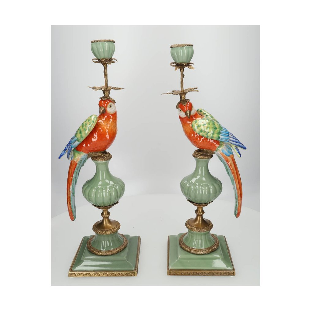 烛台 (2) - 黄铜色, 瓷 #1.0