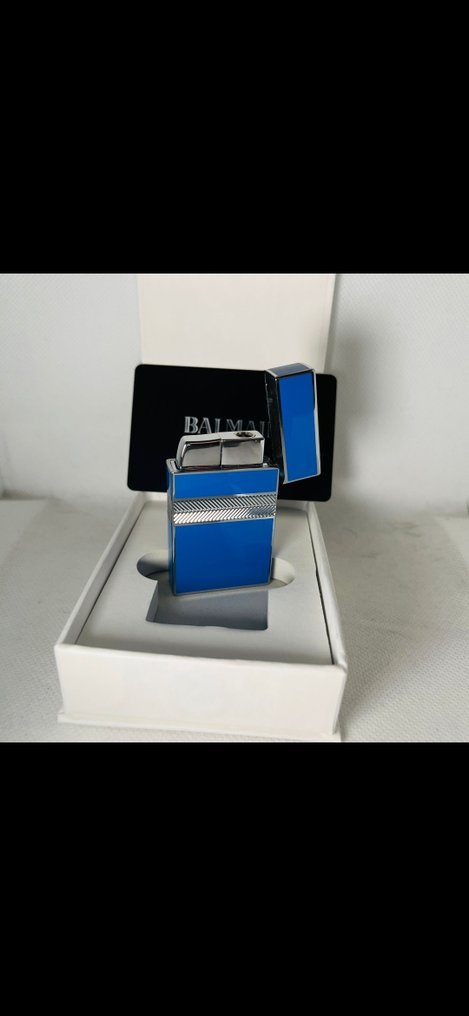 Balmain Paris - Blue & Silver - χωρίς τιμή ασφαλείας - Αναπτήρας τσέπης - Χάλυβας (ανοξείδωτος) #3.2