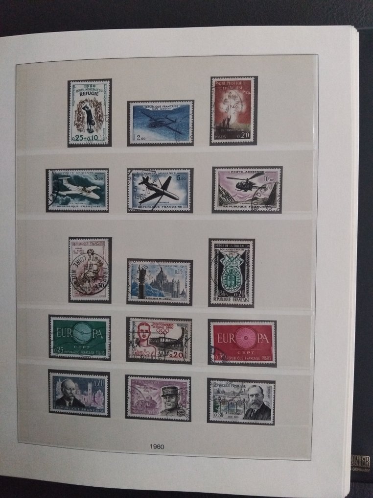Γαλλία 1960/1975 - Συλλογή με γραμματόσημα N/O + FDC (Αεποσταλμένα, Υπηρεσία Tp, Τέλη & Πρέο) σε άλμπουμ Lindner. - // Cote Y&T & Accessoire en très bon état. #4.3