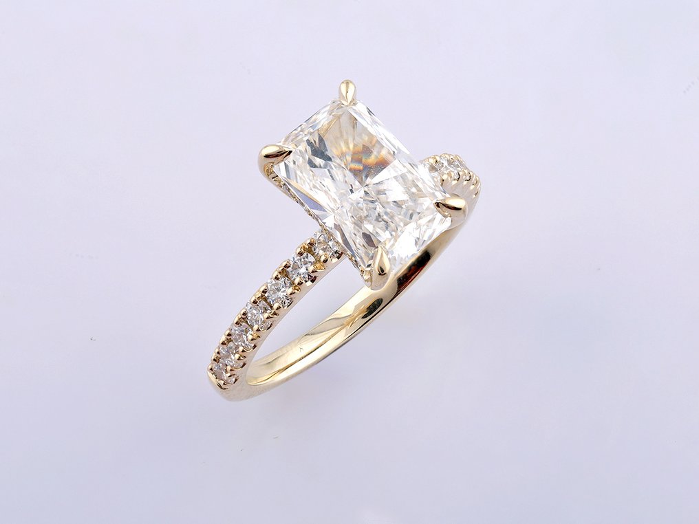 Sormus - 14 kt. Keltakulta - 3.59ct. tw. Timantti (Laboratoriossa kasvatettu) - Timantti #4.3