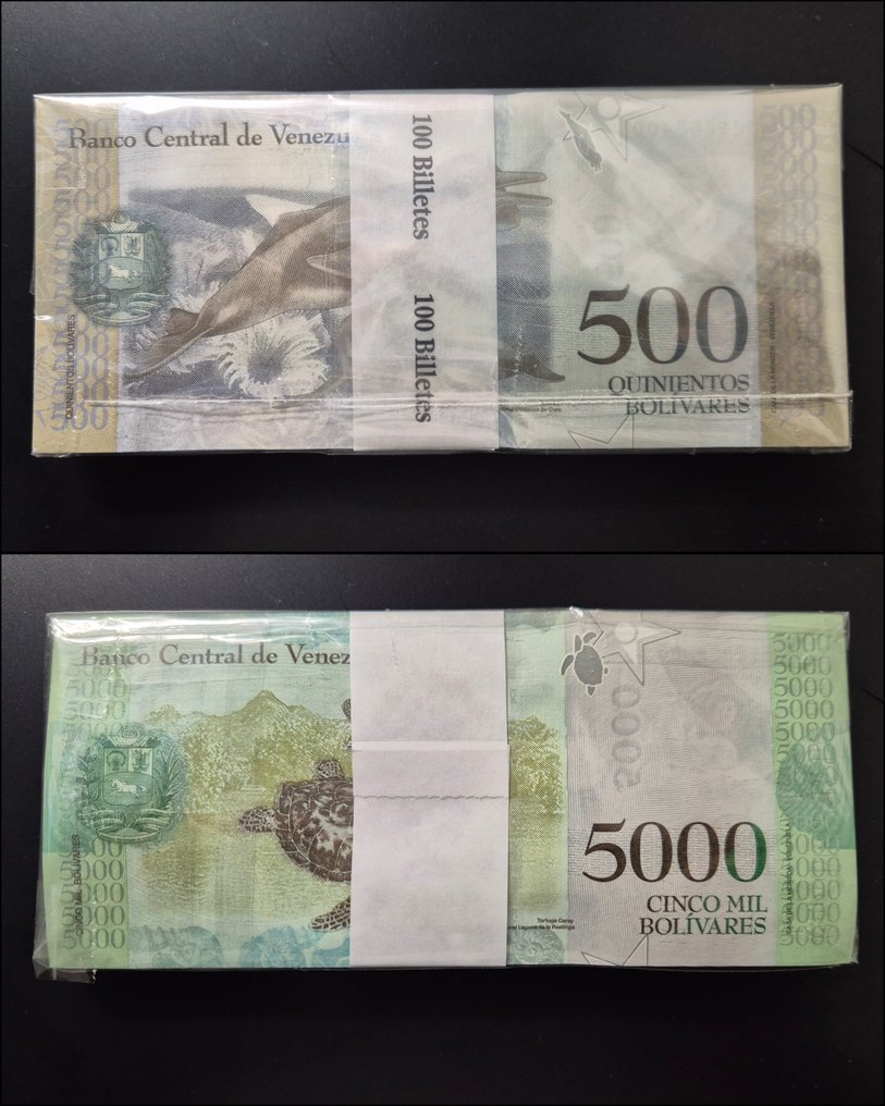 Βενεζουέλα. - 100 x 2000 and 100 x 5000 Bolívares - 2016/2017 - 2 original bundles (χωρίς τιμή ασφαλείας) #1.0