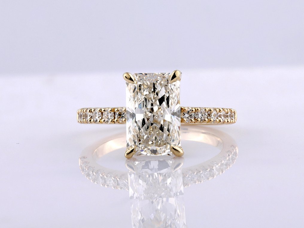 Sormus - 14 kt. Keltakulta - 3.59ct. tw. Timantti (Laboratoriossa kasvatettu) - Timantti #1.0