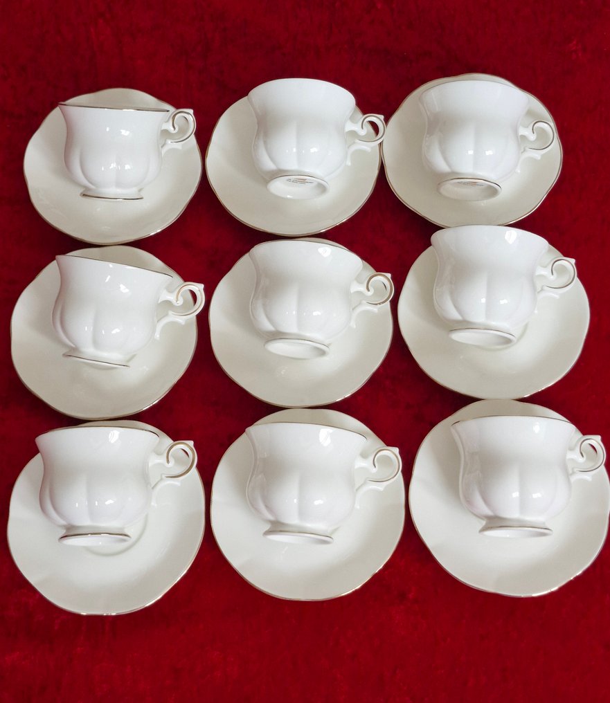 Royal Canterbury - Tazza e piattino (18) - Fine Bone China - Porcellana - Tazza e piatto per 9. #4.3