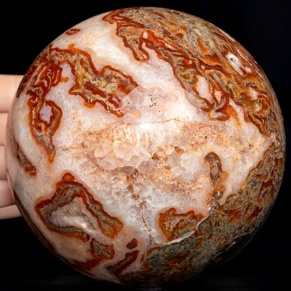 Red Variant Moss Agate Sphere. - Height: 125 mm - Width: 125 mm- 2777 g #2.1