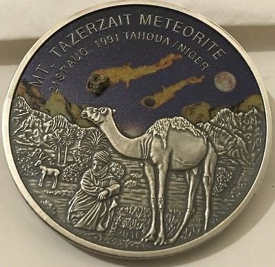 Níger. 1000 Francs 2016 MOUNT TAZERZAIT METEORITE, 1 Oz (.999) mit CoA und BOX #1.0