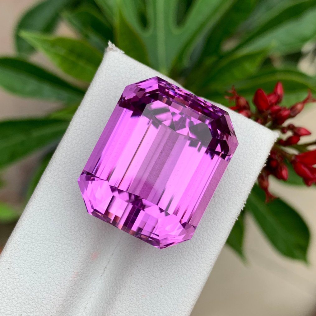 1 pcs 粉色, 紫色 紫鋰輝石 - 73.92 ct - 國際有色寶石協會 (ICA GemLab) - 粉紫色的昆士特 #1.0