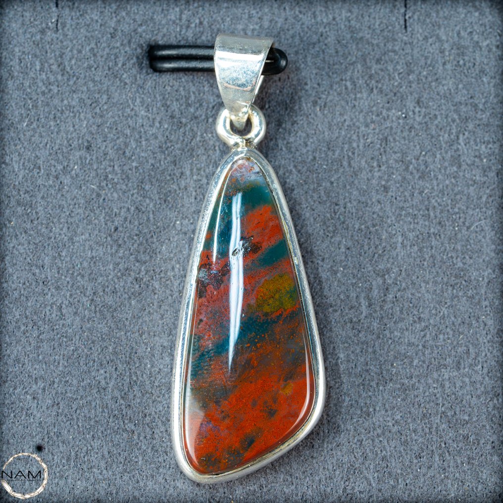 Natural Jasper Pendant, 925 Silver, 25.95 carats- 5.19 g #1.0