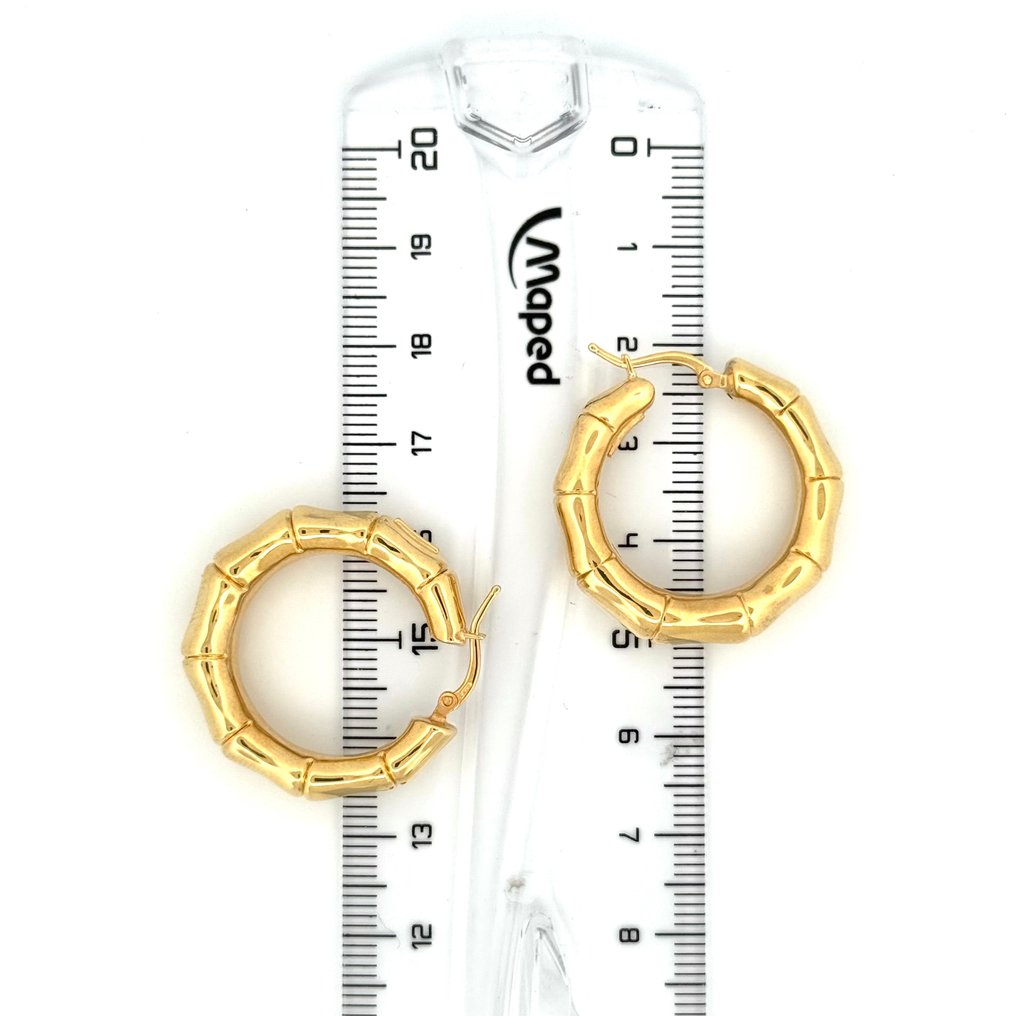 Handmade - Boucles d'oreilles - Bambù - 5.6 g - 18 carats Or jaune - Il Gioiello #3.2