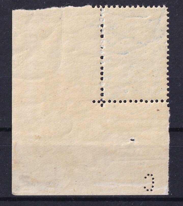 Belgium 1919 - Perron Liège 25c Blue - First edition (small stamp image) with sheet corner - OBP/COB 164A #1.0