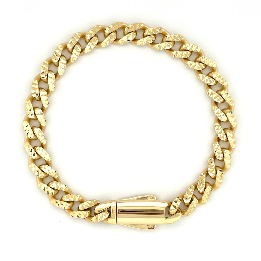 Zonder Minimumprijs - Handmade - Armband - Cuban Link - 12.6 g - 18 karaat Geel goud #1.0