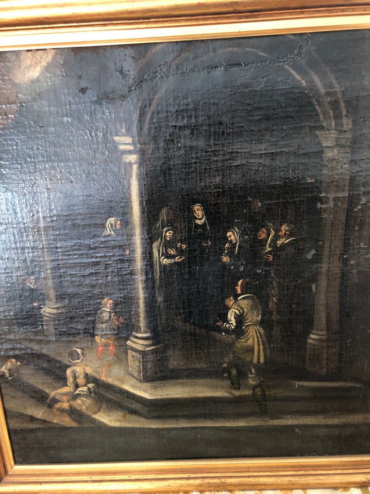 Ιταλική σχολή (XVIII) - Scena sacra all’interno di una cripta con personaggi #2.1