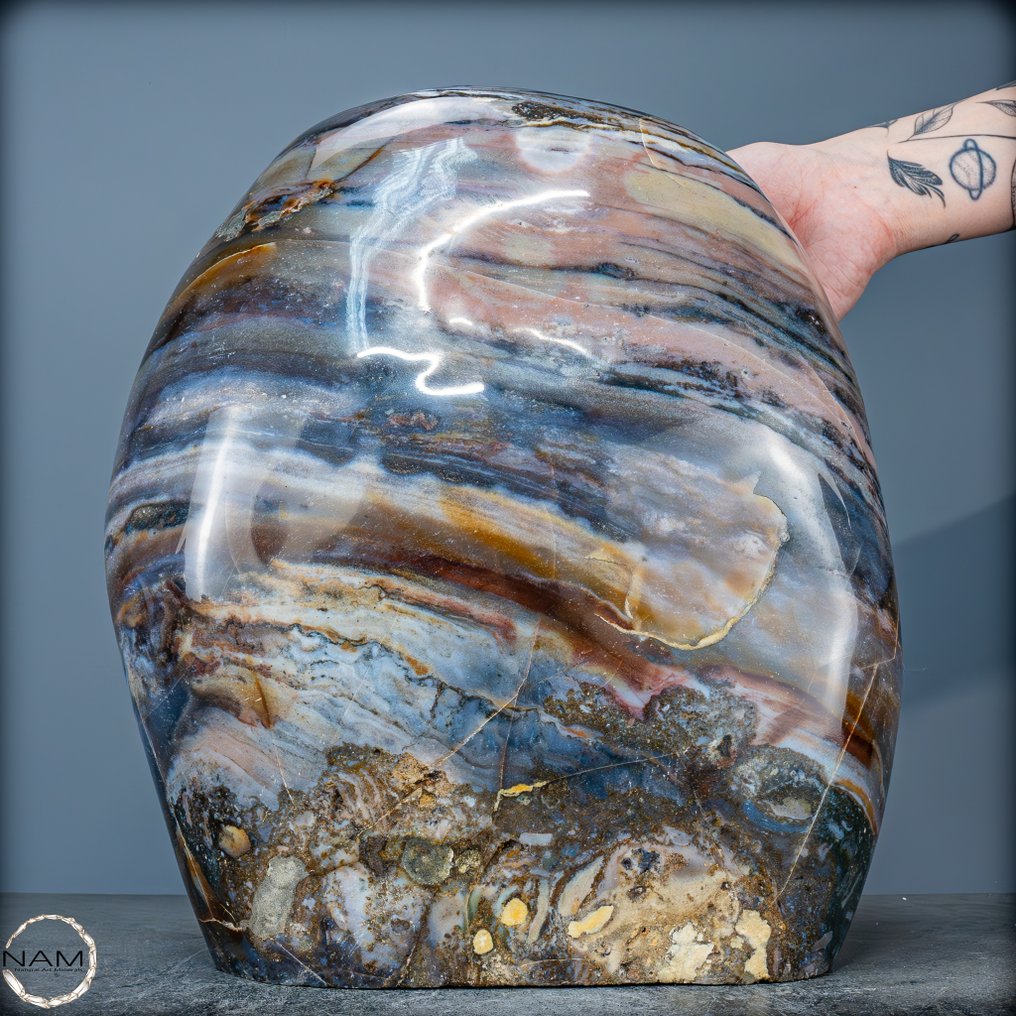 自然带纹的玛瑙自由形状 来自巴西- 19370.33 g #1.0