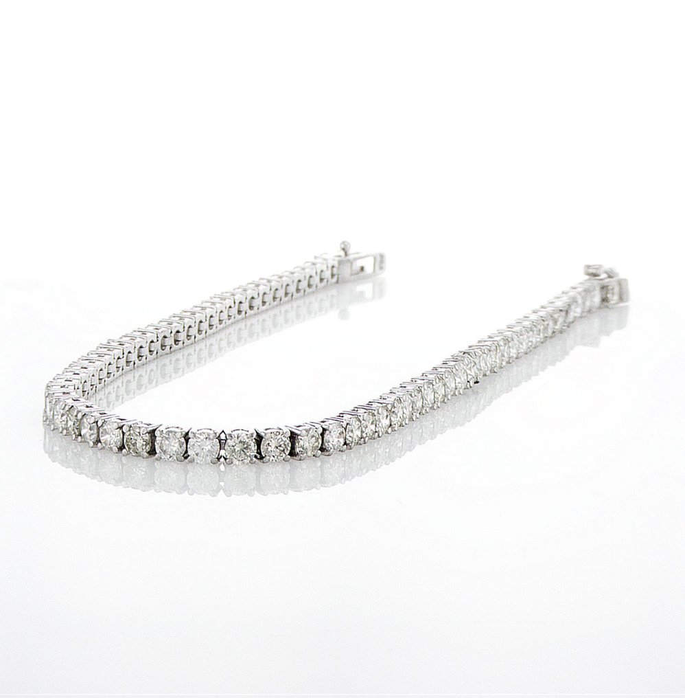 No reserve price - Bracelet - 14 kt. White gold -  5.41ct. tw. Diamond (Natural) - E-I COLOR SI #4.3
