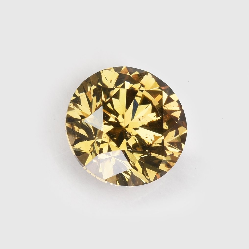 1 pcs 钻石  (天然色彩的)  - 1.29 ct - 圆形 - Fancy 稍帶棕色的 黄色 - SI2 微内含二级 - 国际宝石研究院（IGI） #1.0